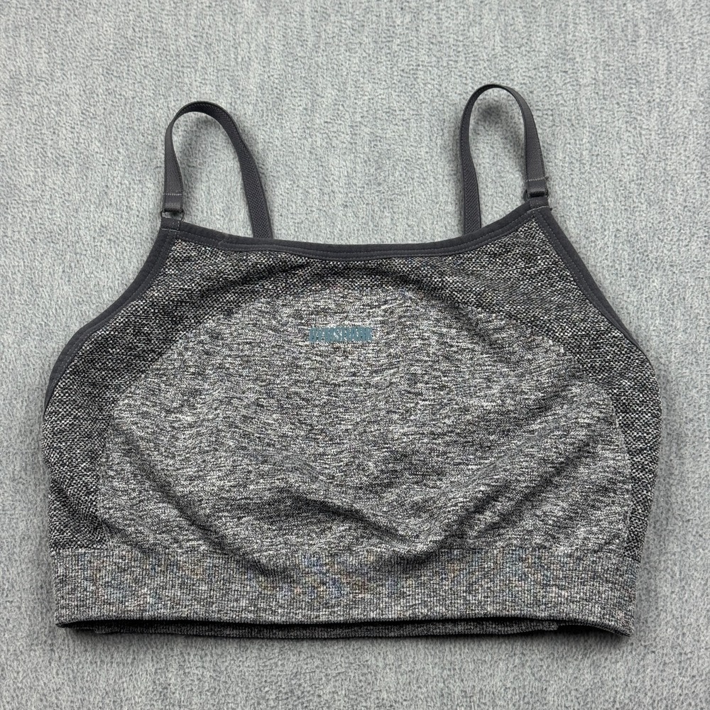 Gymshark Sports Bra Women Small Gray Flex‎ Strappy Gym Yoga Workout Running